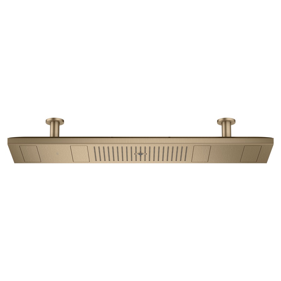 Douche plafond SHOWERHEAVEN
1200/300 4jet, avec éclairage
120 x 30 cm, PowderRain, Rain
Mono, débit maximal 30 l/min
bloc d'alimentation 24 V, 30 W
sans corps à encastrer 757 079