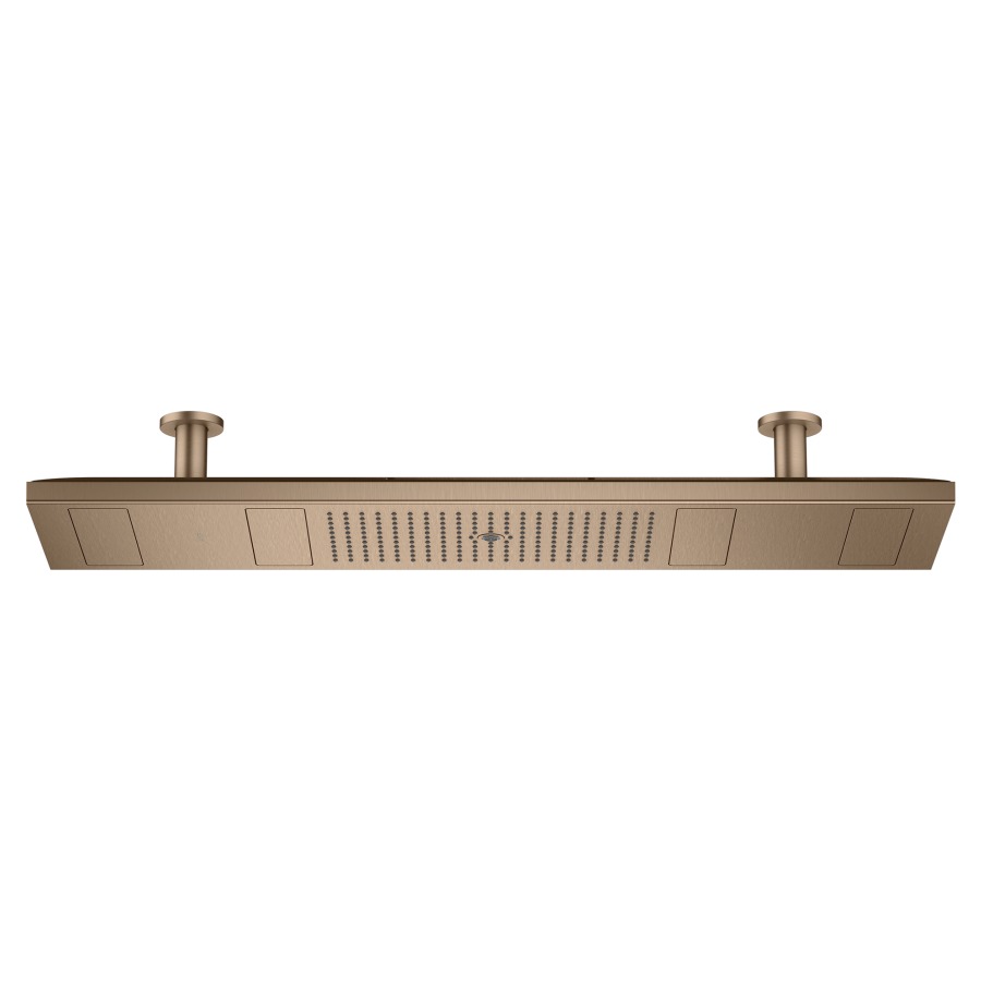 Douche plafond SHOWERHEAVEN
1200/300 4jet, avec éclairage
120 x 30 cm, PowderRain, Rain
Mono, débit maximal 30 l/min
bloc d'alimentation 24 V, 30 W
sans corps à encastrer 757 079
