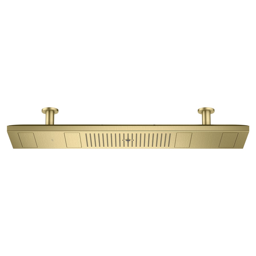 Douche plafond SHOWERHEAVEN
1200/300 4jet, avec éclairage
120 x 30 cm, PowderRain, Rain
Mono, débit maximal 30 l/min
bloc d'alimentation 24 V, 30 W
sans corps à encastrer 757 079