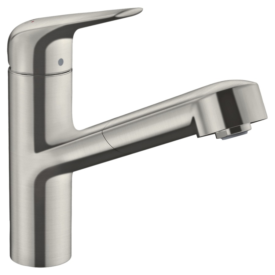 Mélangeur d'évier FOCUS M42
150, S 206 mm, goulot
orientable 120°
douche extensible
MagFit support de douche
magnétique, Quick-Connect
tuyau de douche, débit
10 l/min, groupe acoustique I
