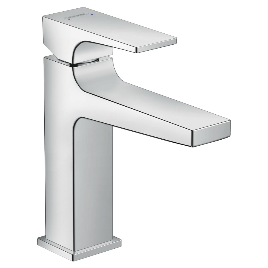 Mélangeur de lavabo METROPOL
110, S 135 mm, goulot fixe
avec vidage Push-Open, débit
5 l/min, groupe acoustique I
