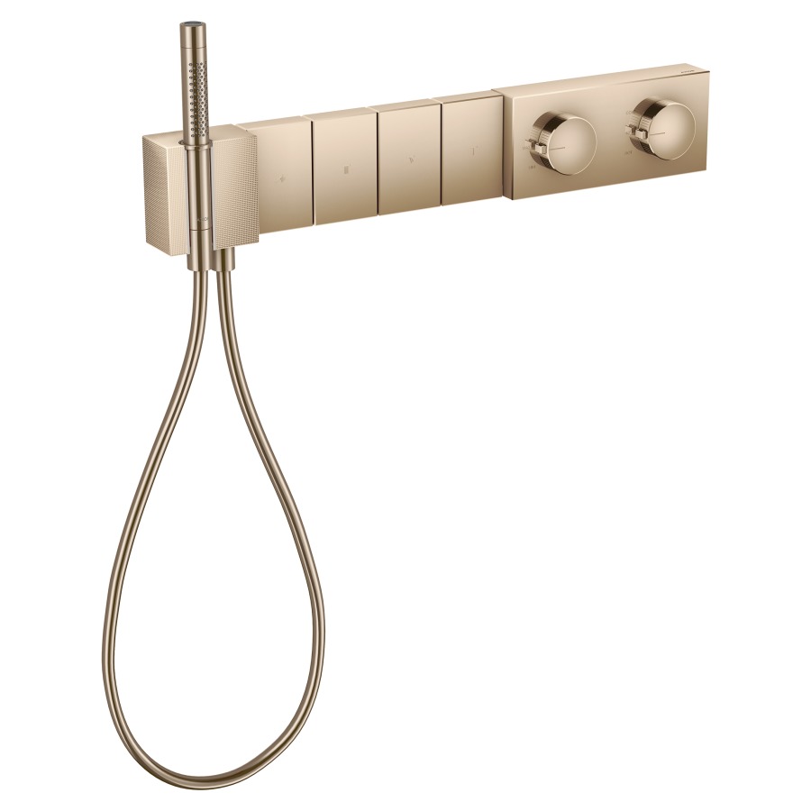 Thermostatmodul EDGE SELECT
610/100 UP Endmontageset
für Steuerung von 4
Verbrauchern, Brausehalter
Stabhandbrause, Brauseschlauch
ohne Einbaukörper 757 041