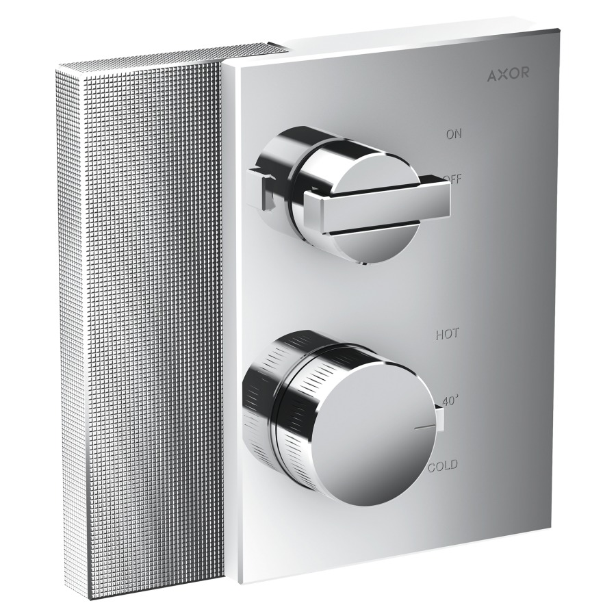 Thermostat EDGE UP
set de montage final
17,2 x 17,2 cm, pour commander
1 fonction, avec robinet
d'arrêt, débit 25 l/min, sans
corps à encastrer 757 011