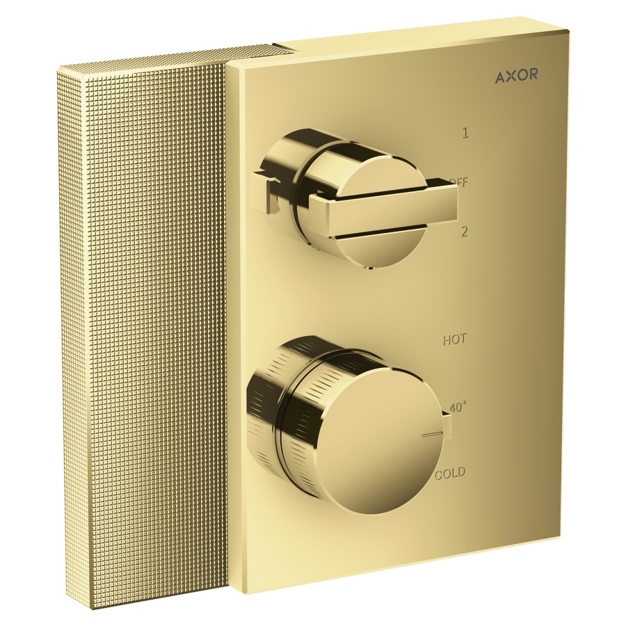 Thermostat EDGE UP
Endmontageset
17,2 x 17,2 cm
zur Steuerung von 2
Verbrauchern, mit Ab- und
Umstellventil, Durchflussmenge
29 l/min, ohne Einbaukörper
757 011