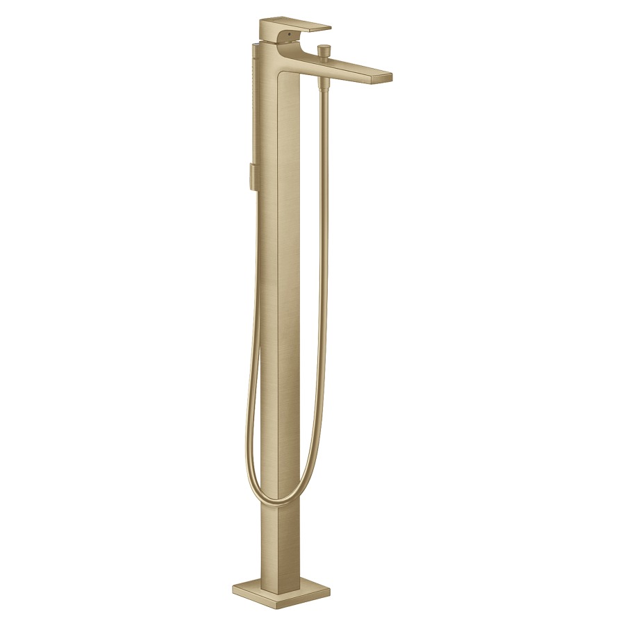 Mélangeur de bain METROPOL
S 235 mm, goulot fixe
H jusqu'à aérateur 815-895 mm
avec colonne pour montage à
pose libre, douche à main
Starck, tuyau de douche 125 cm
débit 21 l/min, sans corps à
encastrer 758 415