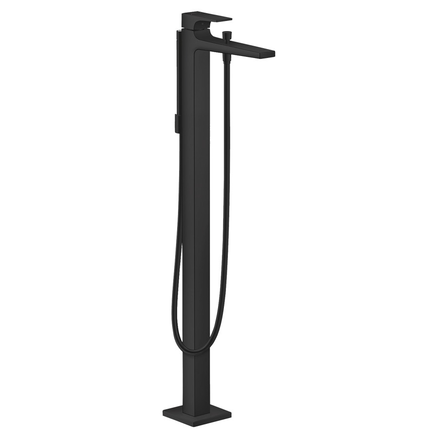 Mélangeur de bain METROPOL
S 235 mm, goulot fixe
H jusqu'à aérateur 815-895 mm
avec colonne pour montage à
pose libre, douche à main
Starck, tuyau de douche 125 cm
débit 21 l/min, sans corps à
encastrer 758 415