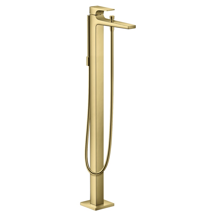 Mélangeur de bain METROPOL
S 235 mm, goulot fixe
H jusqu'à aérateur 815-895 mm
avec colonne pour montage à
pose libre, douche à main
Starck, tuyau de douche 125 cm
débit 21 l/min, sans corps à
encastrer 758 415