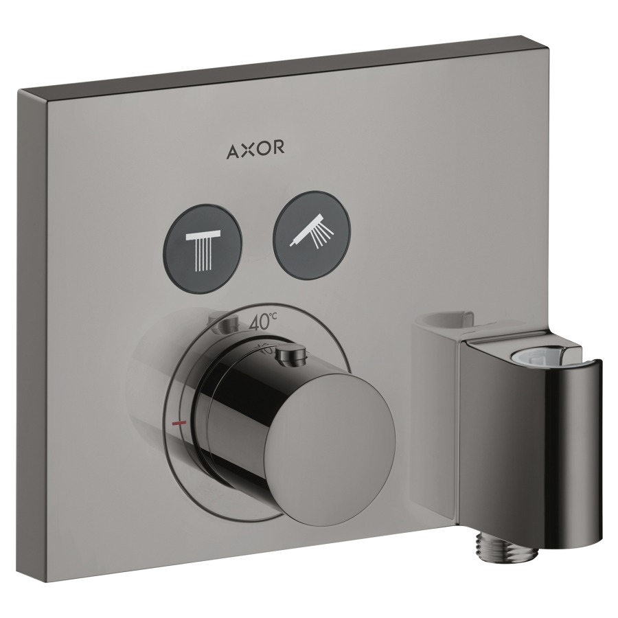 Thermostat SHOWERSELECT
SQUARE UP, Endmontageset
18,8 x 16,7 cm, Drucktasten
zur Steuerung von 2
Verbrauchern, Durchflussmenge
26 l/min, mit Brauseanschluss
1/2" und Halter, ohne
Einbaukörper 757 011