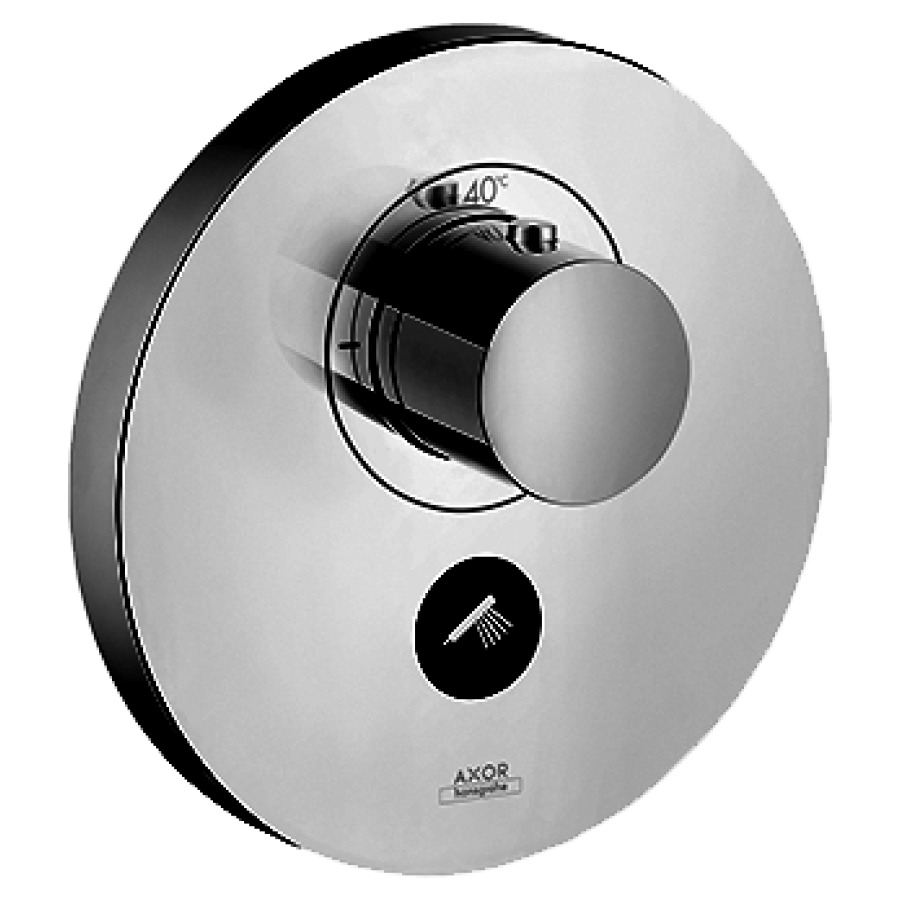Thermostat SHOWERSELECT
ROUND UP, set de montage final
Highflow, D 17 cm, poussoirs
pour commander 1 fonction
débit douchette 30 l/min
débit sortie supérieur
59 l/min, sans corps à
encastrer 757 011