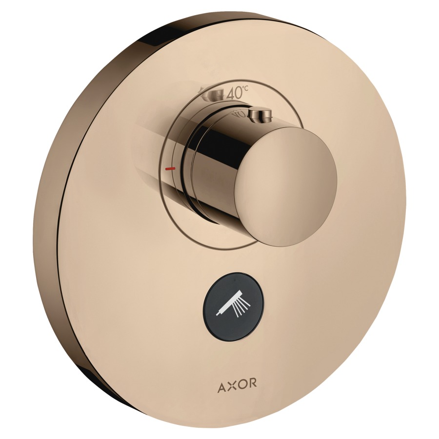 Thermostat SHOWERSELECT
ROUND UP, Endmontageset
Highflow, D 17 cm, Drucktasten
zur Steuerung von 1
Verbraucher, Druchflussmenge
Brause 30 l/min, Durchfluss-
menge oberer Abgang 59 l/min
ohne Einbaukörper 757 011