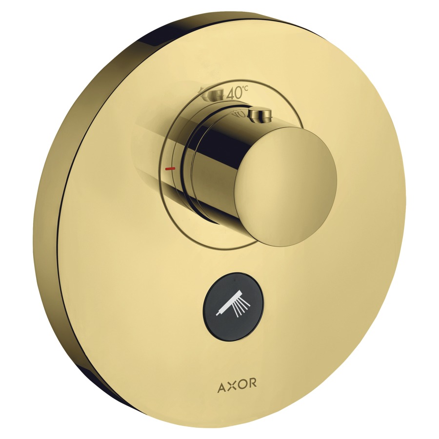 Thermostat SHOWERSELECT
ROUND UP, Endmontageset
Highflow, D 17 cm, Drucktasten
zur Steuerung von 1
Verbraucher, Druchflussmenge
Brause 30 l/min, Durchfluss-
menge oberer Abgang 59 l/min
ohne Einbaukörper 757 011