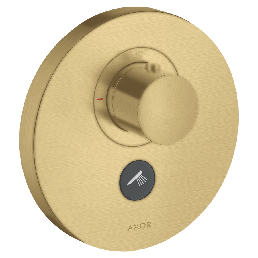 Thermostat SHOWERSELECT
ROUND UP, Endmontageset
Highflow, D 17 cm, Drucktasten
zur Steuerung von 1
Verbraucher, Druchflussmenge
Brause 30 l/min, Durchfluss-
menge oberer Abgang 59 l/min
ohne Einbaukörper 757 011
