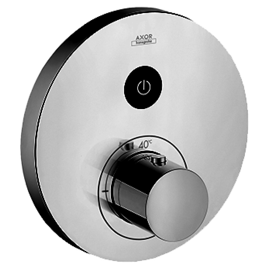 Thermostat SHOWERSELECT
ROUND UP, set de montage final
D 17 cm, poussoirs
pour commander 1 fonction
débit 26 l/min, sans corps
à encastrer 757 011