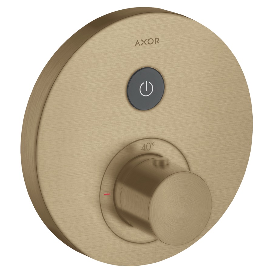 Thermostat SHOWERSELECT
ROUND UP, Endmontageset
D 17 cm, Drucktasten, zur
Steuerung von 1 Verbraucher
Durchflussmenge 26 l/min
ohne Einbaukörper 757 011