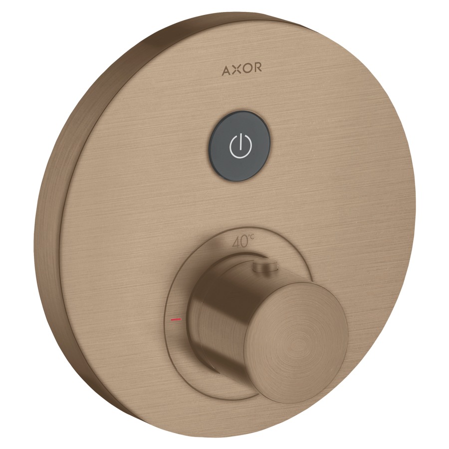 Thermostat SHOWERSELECT
ROUND UP, Endmontageset
D 17 cm, Drucktasten, zur
Steuerung von 1 Verbraucher
Durchflussmenge 26 l/min
ohne Einbaukörper 757 011