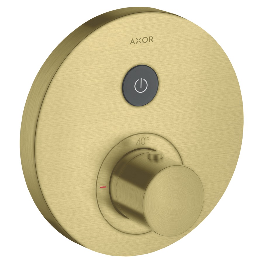 Thermostat SHOWERSELECT
ROUND UP, Endmontageset
D 17 cm, Drucktasten, zur
Steuerung von 1 Verbraucher
Durchflussmenge 26 l/min
ohne Einbaukörper 757 011
