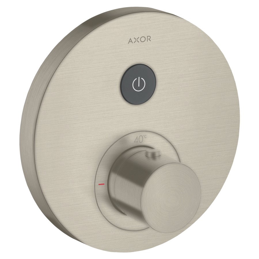 Thermostat SHOWERSELECT
ROUND UP, Endmontageset
D 17 cm, Drucktasten, zur
Steuerung von 1 Verbraucher
Durchflussmenge 26 l/min
ohne Einbaukörper 757 011