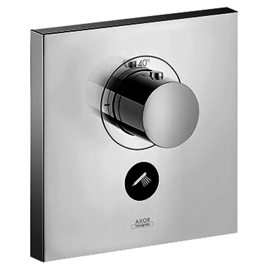 Thermostat SHOWERSELECT
SQUARE UP, set de montage
final, Highflow, 17 x 17 cm
poussoirs pour commander 1
fonction, débit douchette
30 l/min, débit sortie
supérieur 59 l/min
sans corps à encastrer 757 011