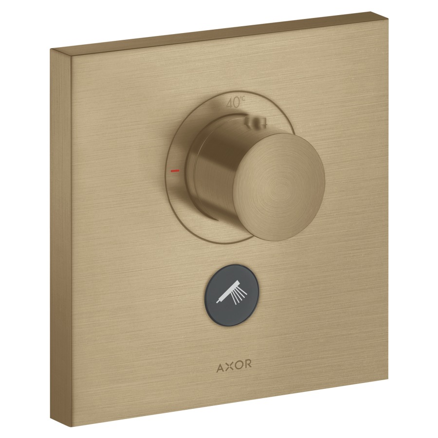 Thermostat SHOWERSELECT
SQUARE UP, Endmontageset
Highflow, 17 x 17 cm, Druck-
tasten, zur Steuerung von 1
Verbraucher, Durchflussmenge
Brause 30 l/min, Durchfluss-
menge oberer Abgang 59 l/min
ohne Einbaukörper 757 011