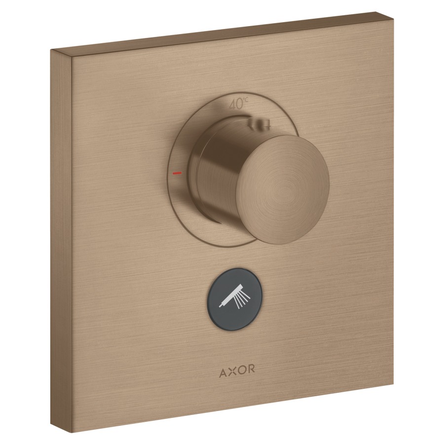 Thermostat SHOWERSELECT
SQUARE UP, Endmontageset
Highflow, 17 x 17 cm, Druck-
tasten, zur Steuerung von 1
Verbraucher, Durchflussmenge
Brause 30 l/min, Durchfluss-
menge oberer Abgang 59 l/min
ohne Einbaukörper 757 011