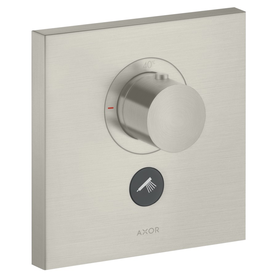 Thermostat SHOWERSELECT
SQUARE UP, Endmontageset
Highflow, 17 x 17 cm, Druck-
tasten, zur Steuerung von 1
Verbraucher, Durchflussmenge
Brause 30 l/min, Durchfluss-
menge oberer Abgang 59 l/min
ohne Einbaukörper 757 011