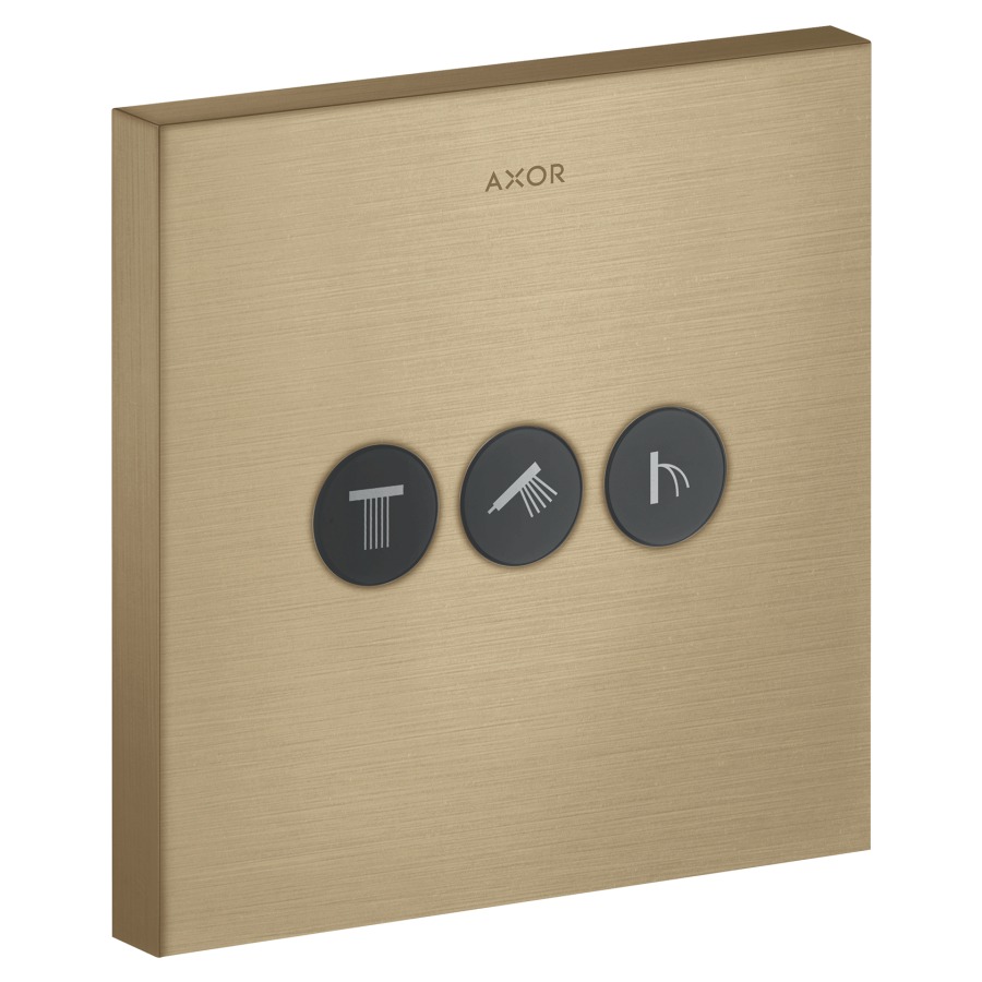 Duschenventil SHOWERSELECT
SQUARE UP, Endmontageset
17 x 17 cm, Drucktasten
zur Steuerung von
3 Verbrauchern, ohne Einbau-
körper 757 011, Durchfluss-
menge 43 l/min