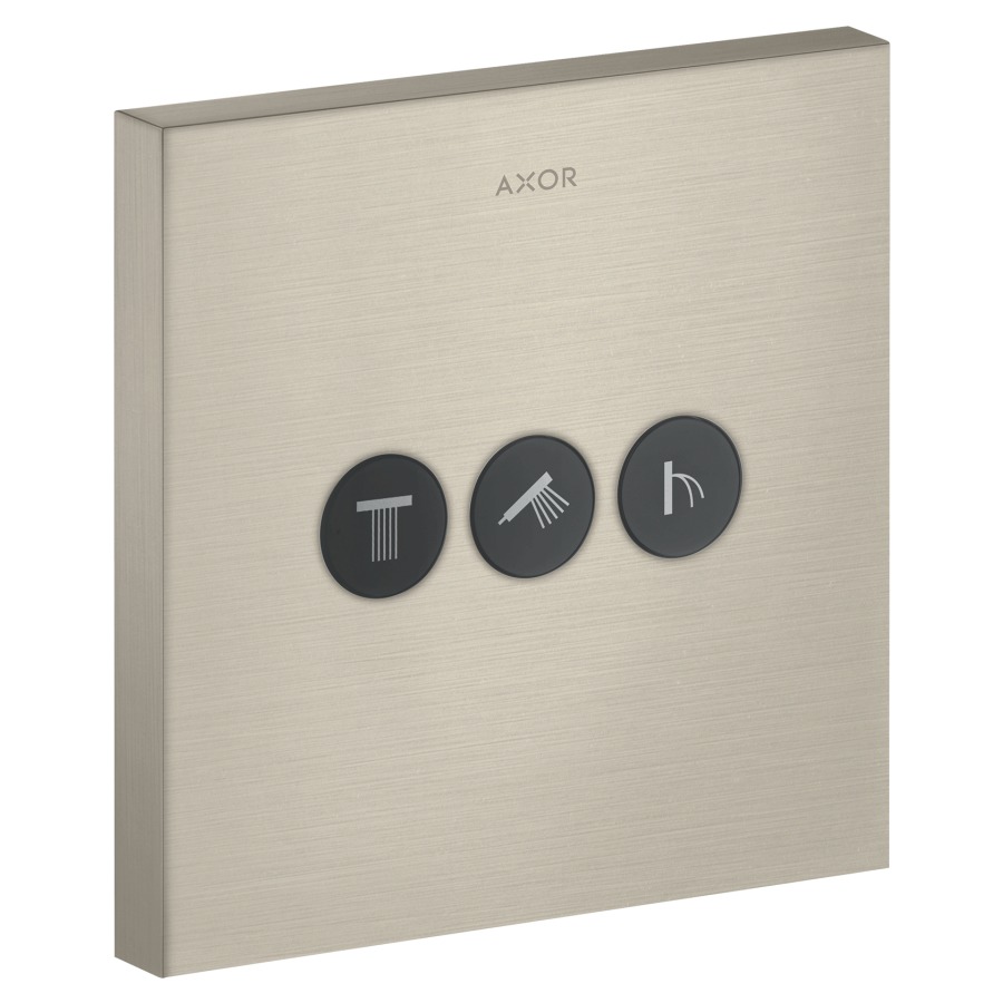 Duschenventil SHOWERSELECT
SQUARE UP, Endmontageset
17 x 17 cm, Drucktasten
zur Steuerung von
3 Verbrauchern, ohne Einbau-
körper 757 011, Durchfluss-
menge 43 l/min