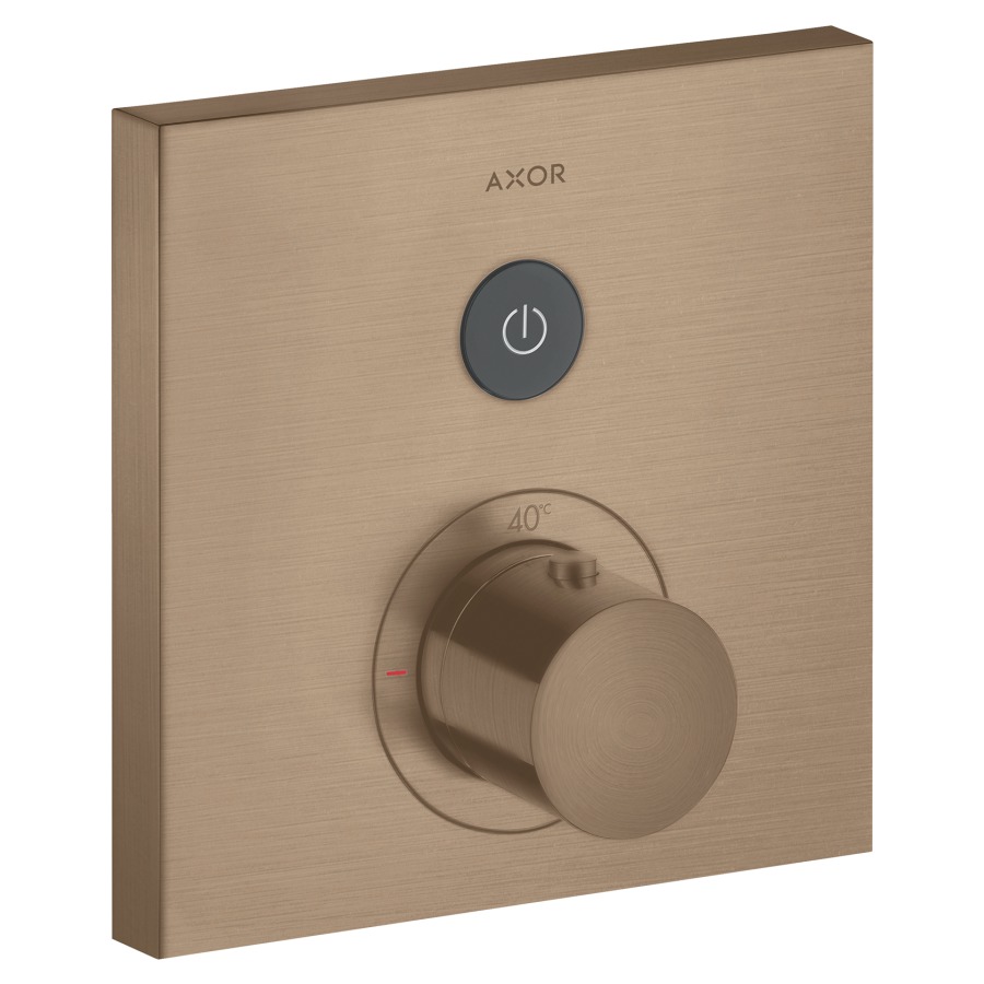 Thermostat SHOWERSELECT
SQUARE UP, Endmontageset
17 x 17 cm, Drucktasten, zur
Steuerung von 1 Verbraucher
Durchflussmenge 26 l/min
ohne Einbaukörper 757 011