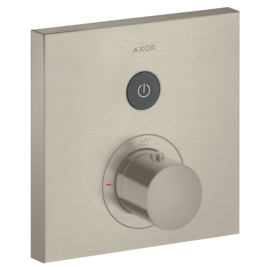 Thermostat SHOWERSELECT
SQUARE UP, Endmontageset
17 x 17 cm, Drucktasten, zur
Steuerung von 1 Verbraucher
Durchflussmenge 26 l/min
ohne Einbaukörper 757 011