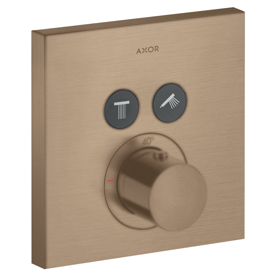 Thermostat SHOWERSOLUTIONS UP
Endmontageset
17 x 17 cm, Drucktasten, zur
Steuerung von 2 Verbrauchern
Durchflussmenge 26 l/min
ohne Einbaukörper 757 011