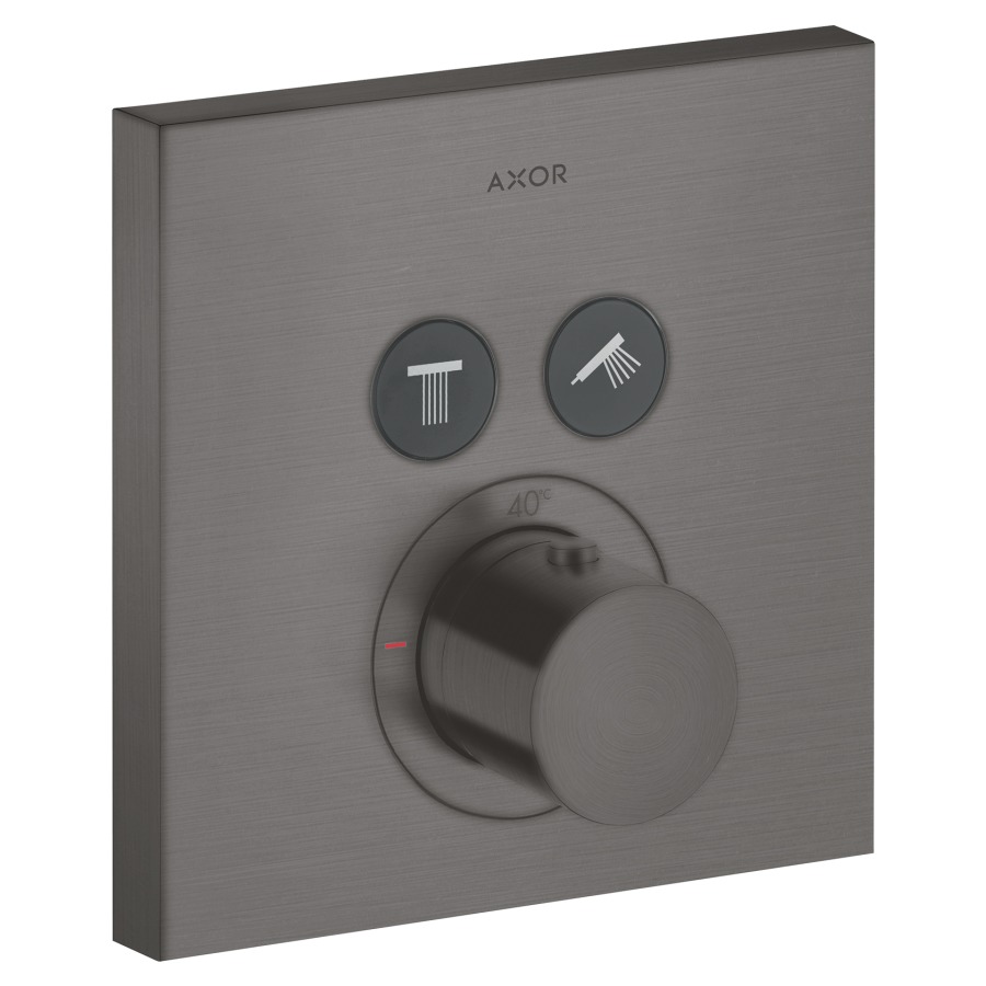 Thermostat SHOWERSOLUTIONS UP
Endmontageset
17 x 17 cm, Drucktasten, zur
Steuerung von 2 Verbrauchern
Durchflussmenge 26 l/min
ohne Einbaukörper 757 011