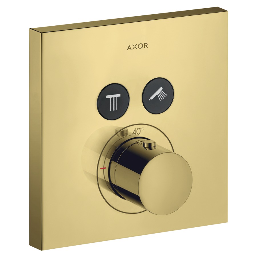 Thermostat SHOWERSOLUTIONS UP
Endmontageset
17 x 17 cm, Drucktasten, zur
Steuerung von 2 Verbrauchern
Durchflussmenge 26 l/min
ohne Einbaukörper 757 011