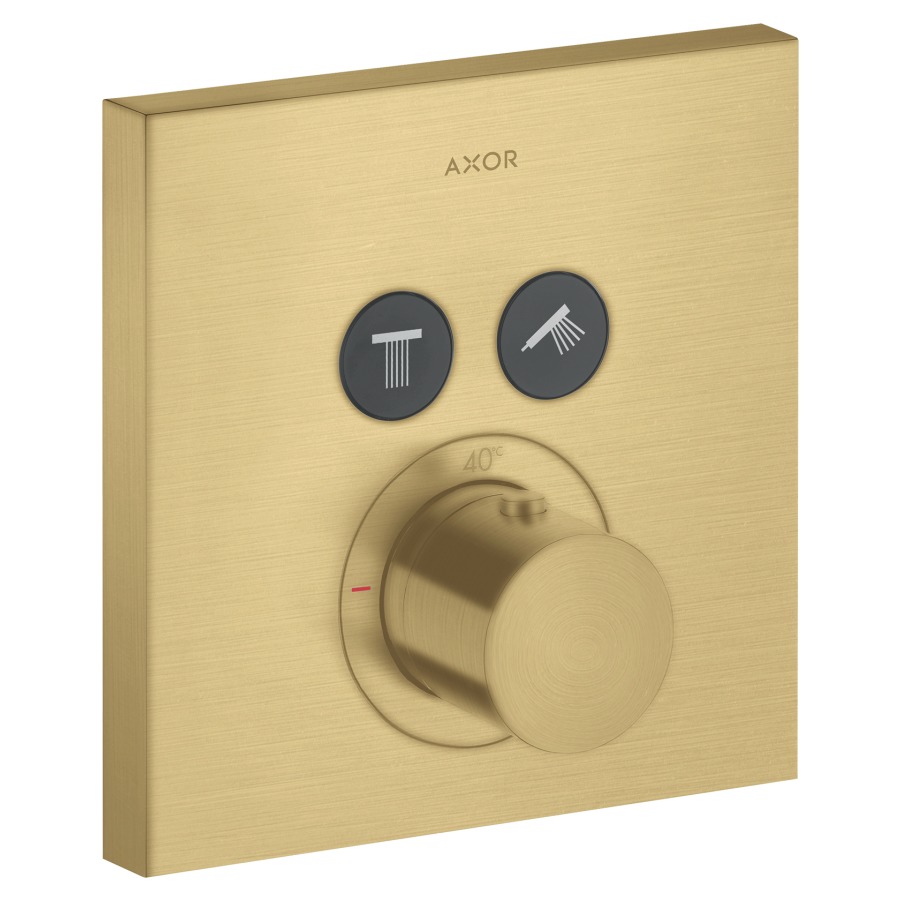 Thermostat SHOWERSOLUTIONS UP
Endmontageset
17 x 17 cm, Drucktasten, zur
Steuerung von 2 Verbrauchern
Durchflussmenge 26 l/min
ohne Einbaukörper 757 011