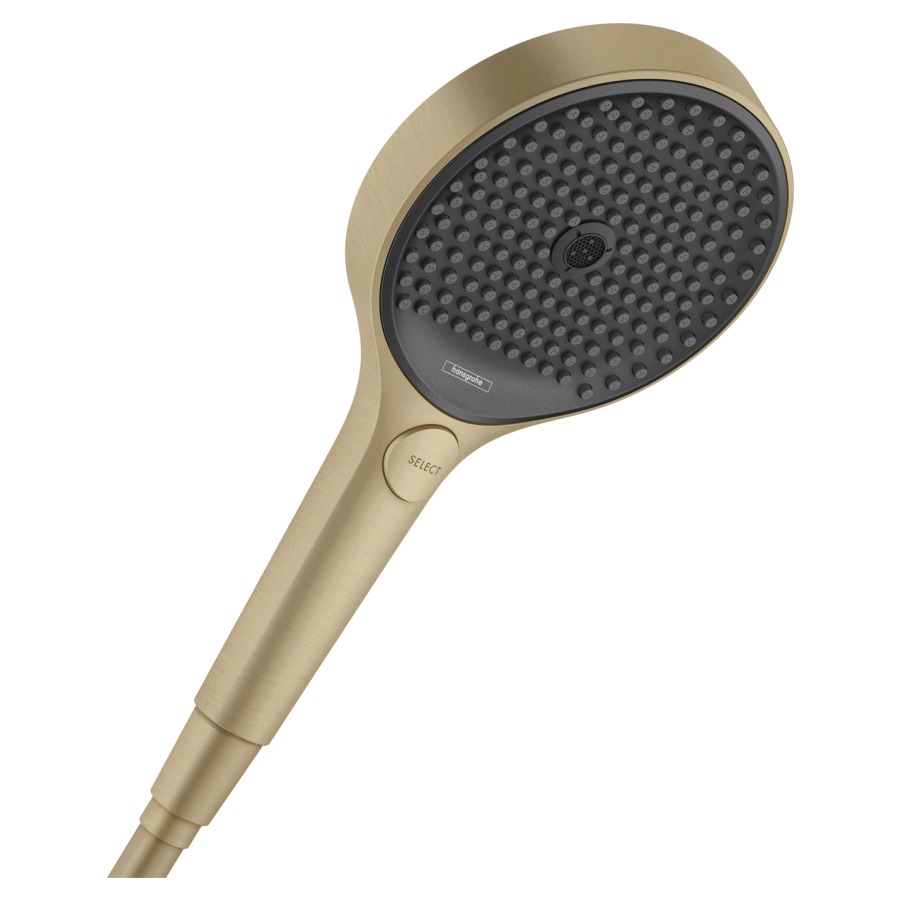 Douche à main RAINFINITY 130
EcoSmart, 3jet, Quick Clean
D 13 cm, changement de jet via
le bouton Select, PowderRain/
Intense PowderRain/MonoRain
débit 9 l/min