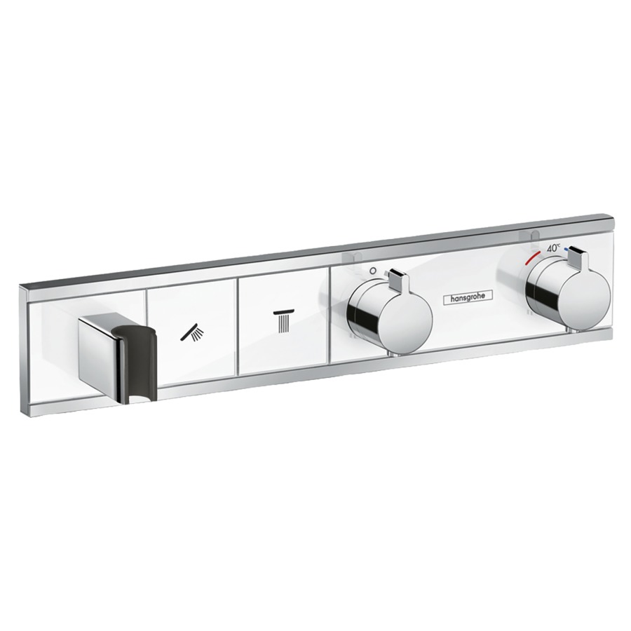 Module Thermostat RAINSELECT
UP, set de montage final
thermostat avec robinet
d'arrêt et Select-Button pour
la commande de 2 sorties
support de douche avec
raccordement de tuyau
débit 26 l/min, sans corps à
encastrer 757 024
groupe acoustique I