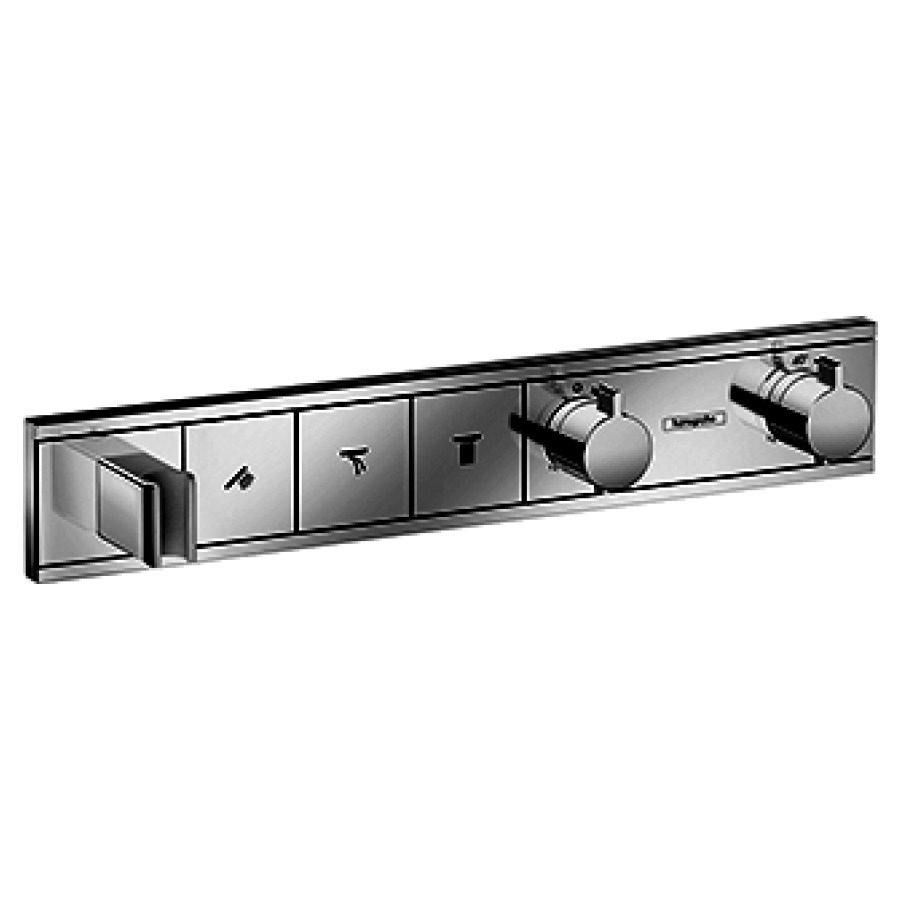 Module Thermostat RAINSELECT
UP, set de montage final
thermostat avec robinet
d'arrêt et Select-Button pour
la commande de 3 sorties
support de douche avec
raccordement de tuyau
débit 26 l/min, sans corps à
encastrer 757 025, groupe
acoustique I