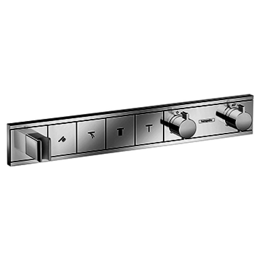 Module Thermostat RAINSELECT
UP, set de montage final
thermostat avec robinet
d'arrêt et Select-Button pour
la commande de 4 sorties
support de douche avec
raccordement de tuyau
débit 26 l/min, sans corps à
encastrer 757 026, groupe
acoustique I