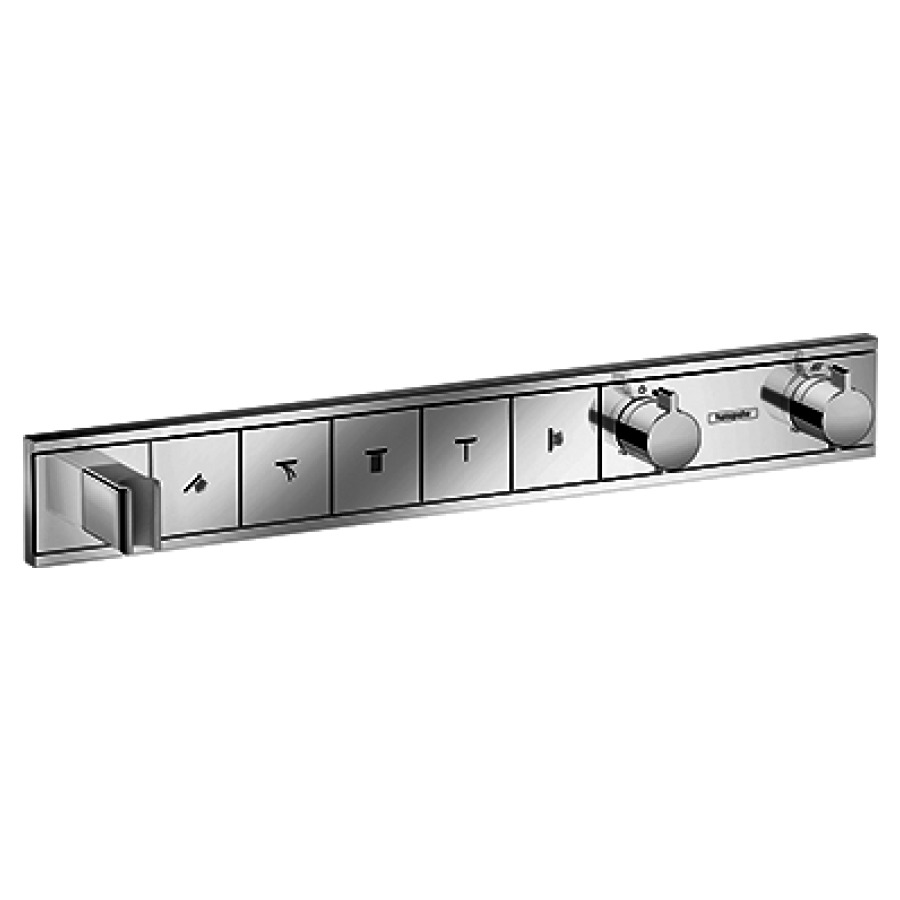 Module Thermostat RAINSELECT
UP, set de montage final
thermostat avec robinet
d'arrêt et Select-Button pour
la commande de 5 sorties
support de douche avec
raccordement de tuyau
débit 26 l/min, sans corps à
encastrer 757 027, groupe
acoustique I