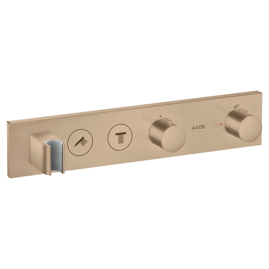 Thermostatmodul SHOWER
SOLUTIONS SELECT UP
Endmontageset, für Steuerung
von 2 Verbrauchern, Brause-
halter, Durchflussmenge
26 l/min, ohne Einbaukörper
757 039, Geräuschgruppe I