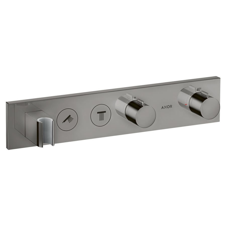 Thermostatmodul SHOWER
SOLUTIONS SELECT UP
Endmontageset, für Steuerung
von 2 Verbrauchern, Brause-
halter, Durchflussmenge
26 l/min, ohne Einbaukörper
757 039, Geräuschgruppe I