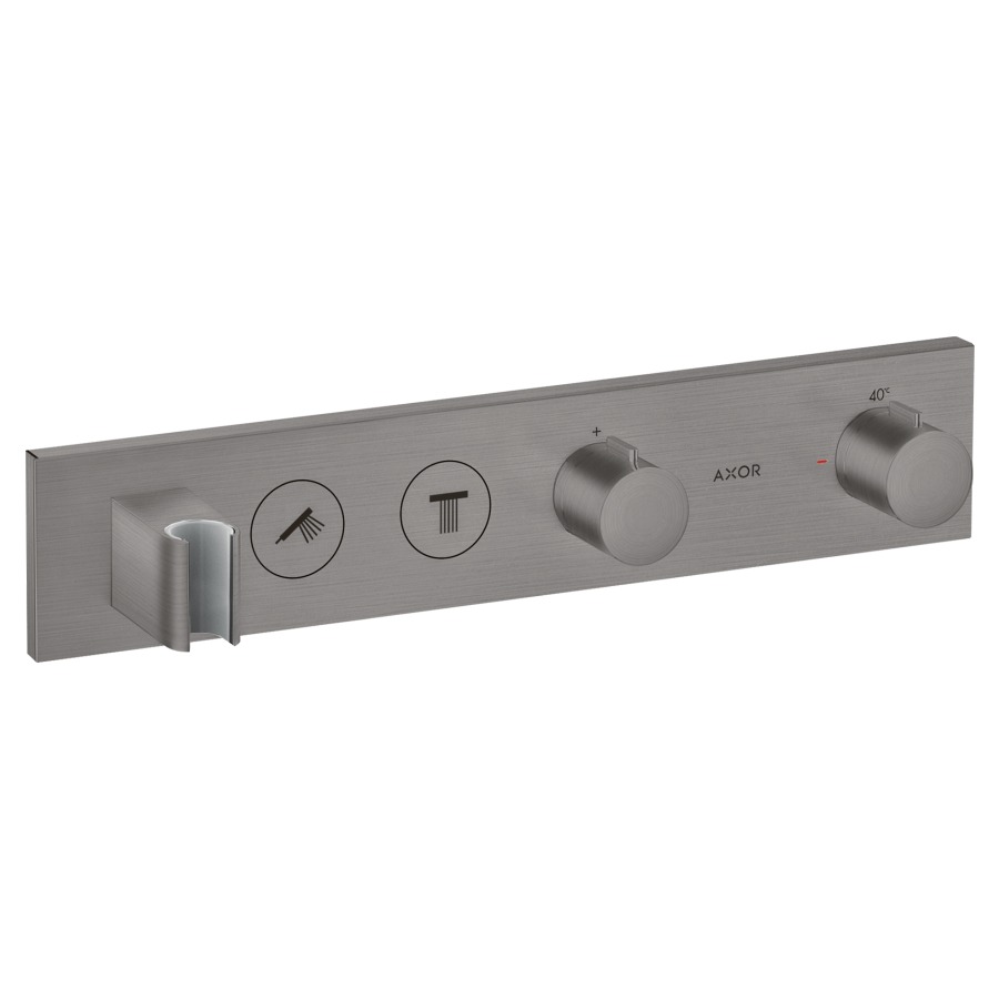 Thermostatmodul SHOWER
SOLUTIONS SELECT UP
Endmontageset, für Steuerung
von 2 Verbrauchern, Brause-
halter, Durchflussmenge
26 l/min, ohne Einbaukörper
757 039, Geräuschgruppe I