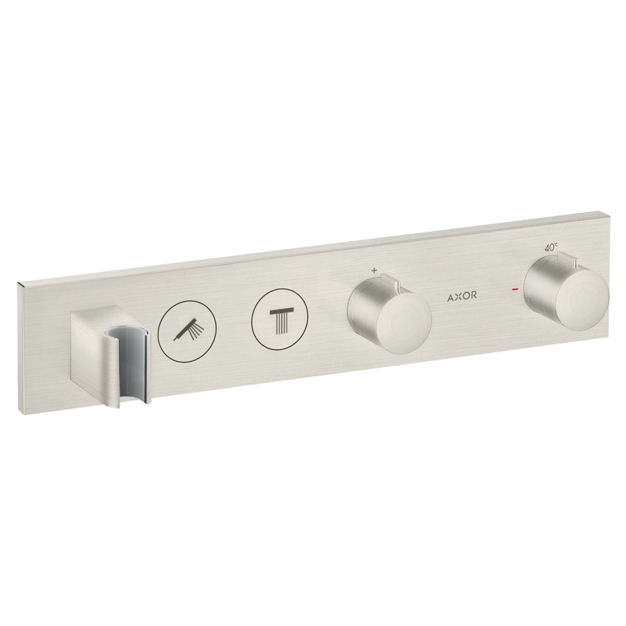 Thermostatmodul SHOWER
SOLUTIONS SELECT UP
Endmontageset, für Steuerung
von 2 Verbrauchern, Brause-
halter, Durchflussmenge
26 l/min, ohne Einbaukörper
757 039, Geräuschgruppe I