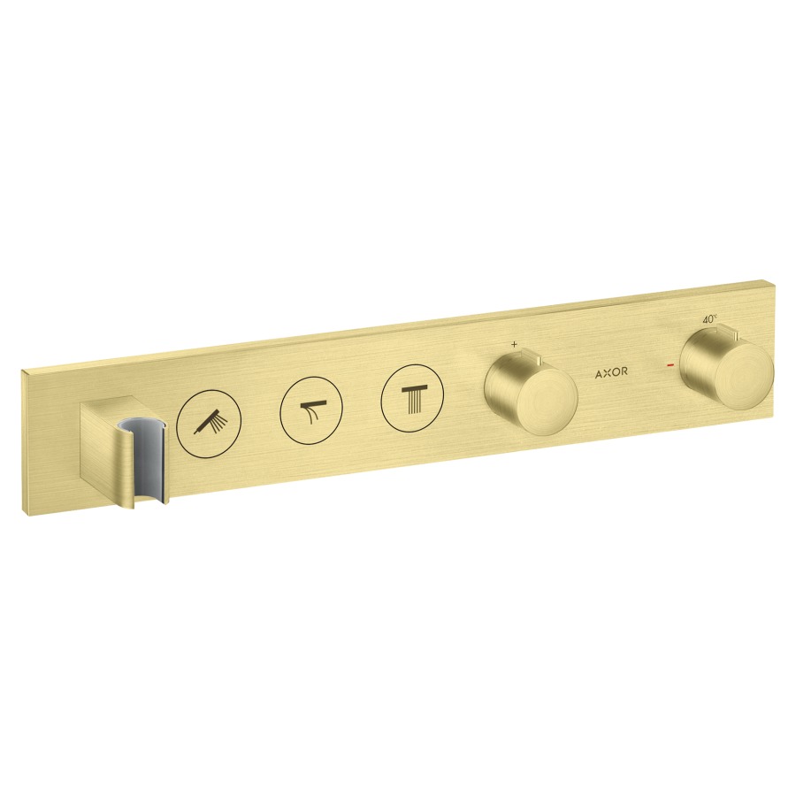 Thermostatmodul SHOWER
SOLUTIONS SELECT UP
Endmontageset, für Steuerung
von 3 Verbrauchern, Brause-
halter, Durchflussmenge
26 l/min, ohne Einbaukörper
757 040, Geräuschgruppe I