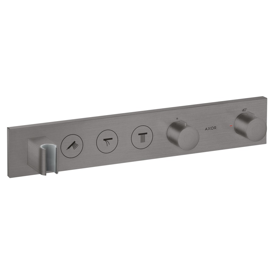 Thermostatmodul SHOWER
SOLUTIONS SELECT UP
Endmontageset, für Steuerung
von 3 Verbrauchern, Brause-
halter, Durchflussmenge
26 l/min, ohne Einbaukörper
757 040, Geräuschgruppe I