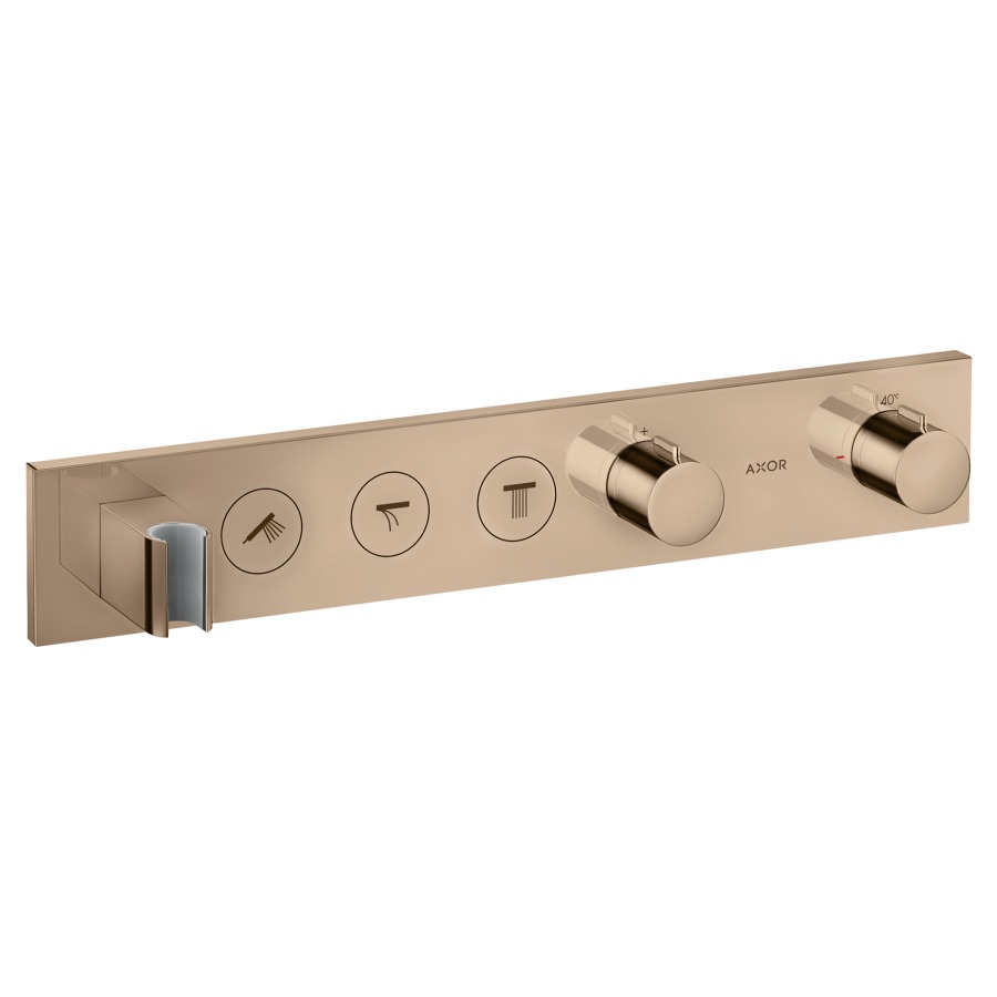 Thermostatmodul SHOWER
SOLUTIONS SELECT UP
Endmontageset, für Steuerung
von 3 Verbrauchern, Brause-
halter, Durchflussmenge
26 l/min, ohne Einbaukörper
757 040, Geräuschgruppe I