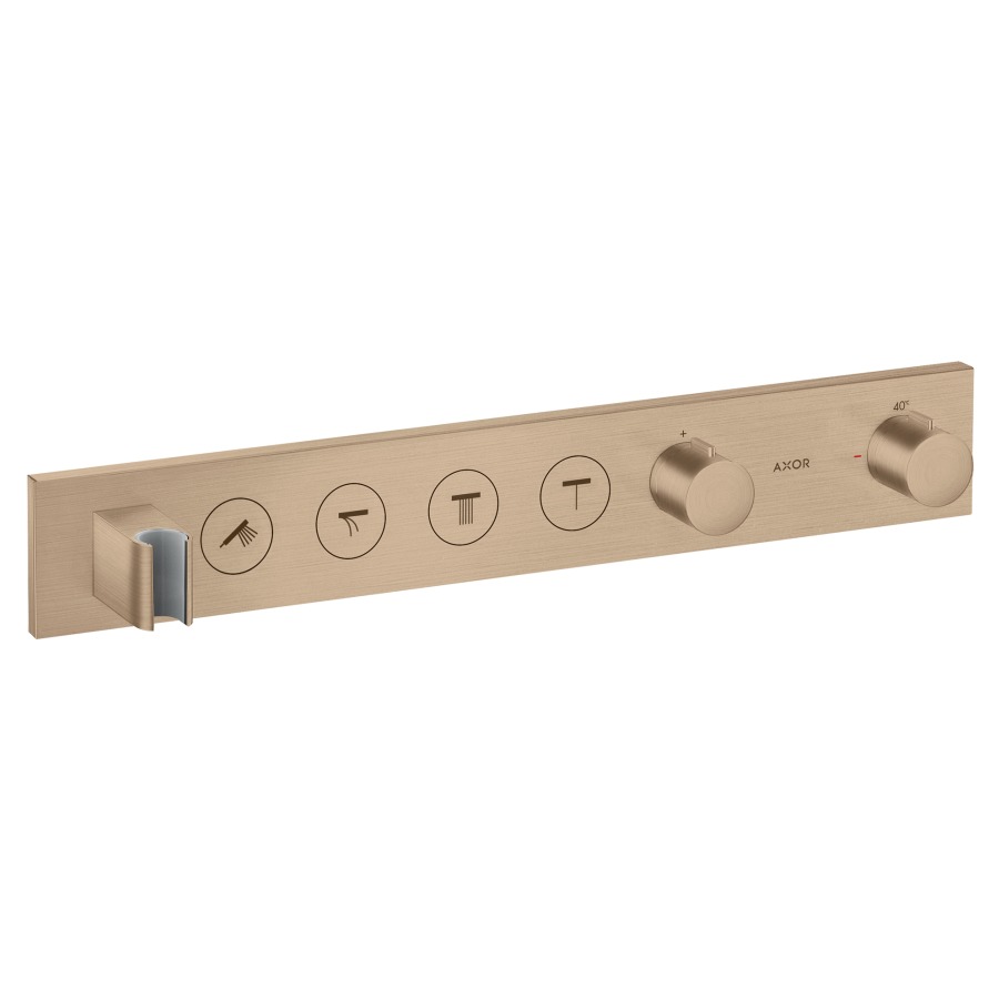 Thermostatmodul SHOWER
SOLUTIONS SELECT UP
Endmontageset, für Steuerung
von 4 Verbrauchern, Brause-
halter, Durchflussmenge
26 l/min, ohne Einbaukörper
757 041, Geräuschgruppe I