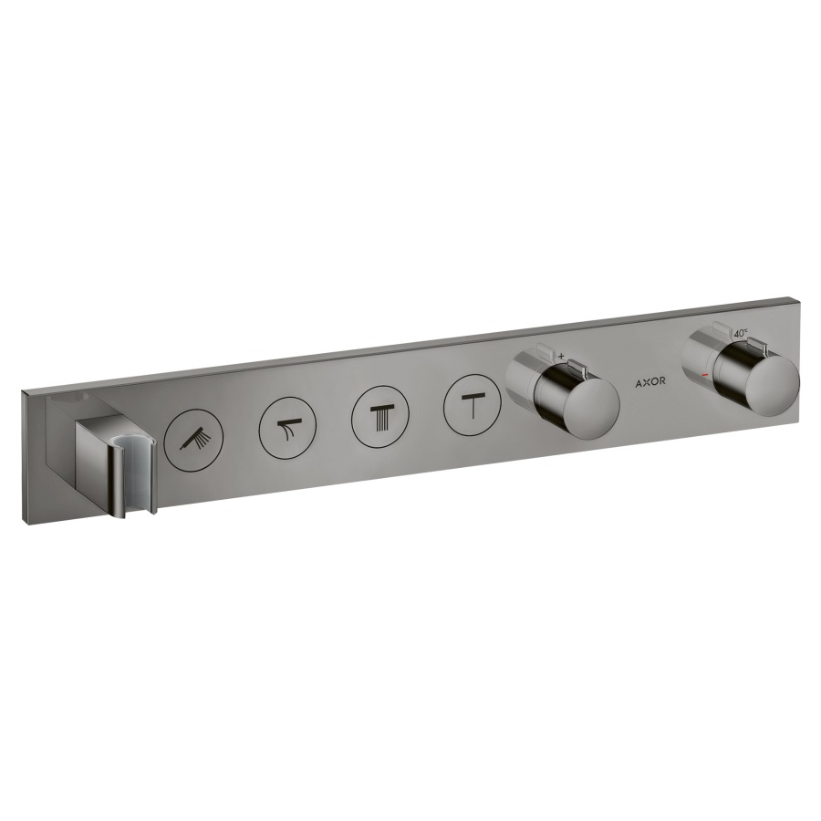 Thermostatmodul SHOWER
SOLUTIONS SELECT UP
Endmontageset, für Steuerung
von 4 Verbrauchern, Brause-
halter, Durchflussmenge
26 l/min, ohne Einbaukörper
757 041, Geräuschgruppe I