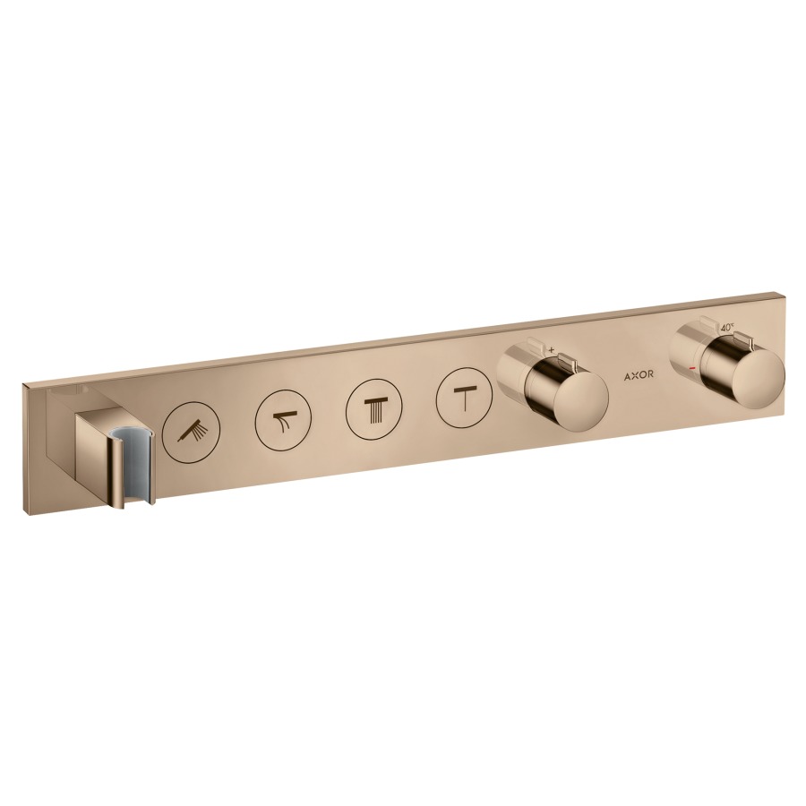 Thermostatmodul SHOWER
SOLUTIONS SELECT UP
Endmontageset, für Steuerung
von 4 Verbrauchern, Brause-
halter, Durchflussmenge
26 l/min, ohne Einbaukörper
757 041, Geräuschgruppe I