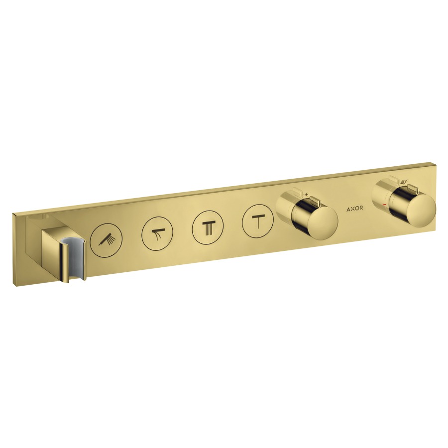 Thermostatmodul SHOWER
SOLUTIONS SELECT UP
Endmontageset, für Steuerung
von 4 Verbrauchern, Brause-
halter, Durchflussmenge
26 l/min, ohne Einbaukörper
757 041, Geräuschgruppe I