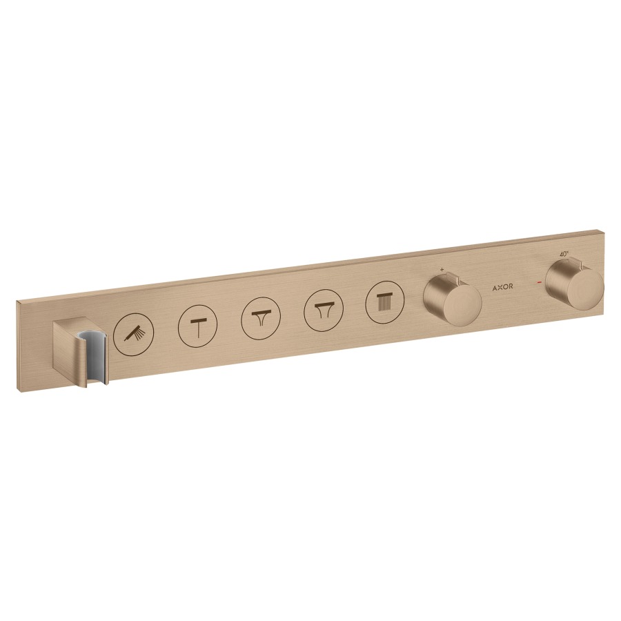 Thermostatmodul SHOWER
SOLUTIONS SELECT UP
Endmontageset, für Steuerung
von 5 Verbrauchern, Brause-
halter, Durchflussmenge
26 l/min, ohne Einbaukörper
757 042, Geräuschgruppe I